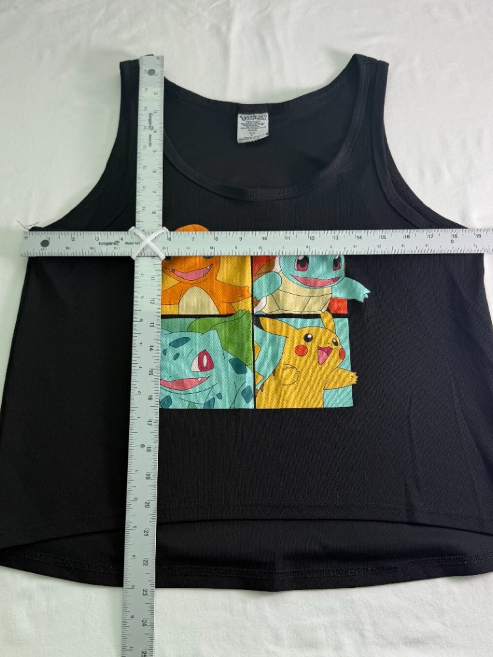 Pokémon Tank Top Black Graphic Pikachu Charmander Squirtle Bulbasaur Size L - Picture 6 of 6